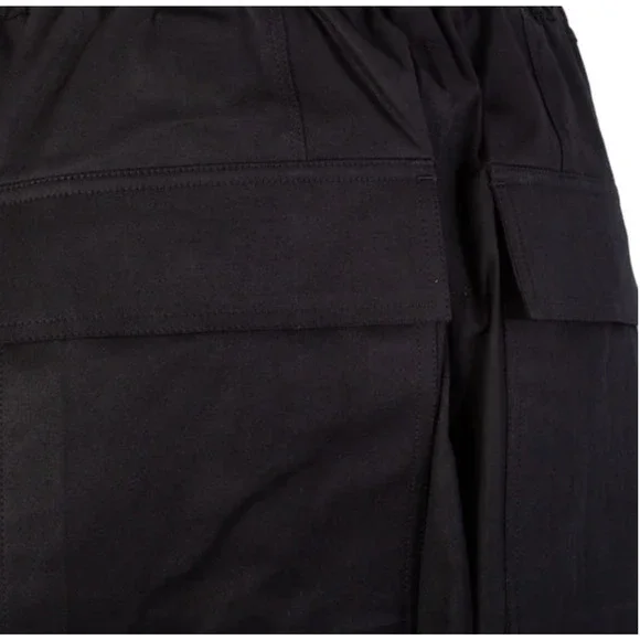 RICK OWENS CARGO PODS SHORTS BLACK Zipper Drawstring Tecuatl Size IT 48